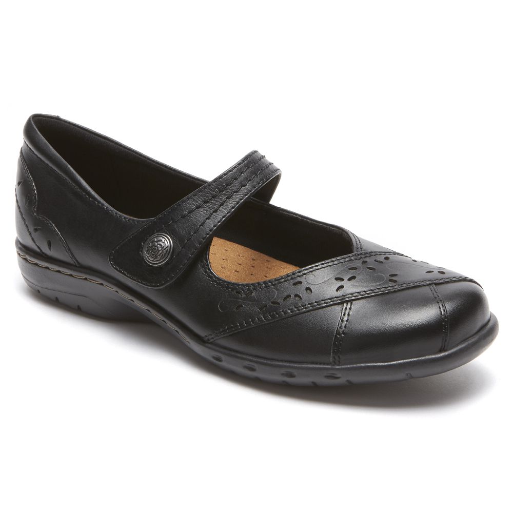 Rockport Cobb Hill Petra Mary Jane - Womens Flats - Black - NZ (UJR-197053)